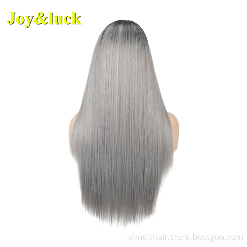 Wholesale Prices Wine Red Color Wig For Women Party Or Cosplay Natural Long Straight With Bangs Soft Synthetic Ladies Hair Wigs